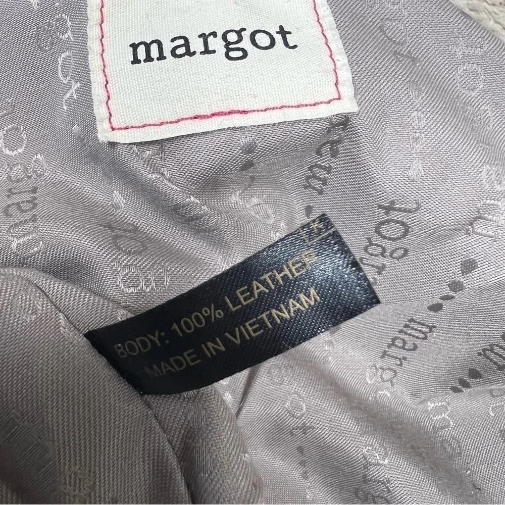 MARGOT New York Pinking Hobo Leather Brown Bag Purse